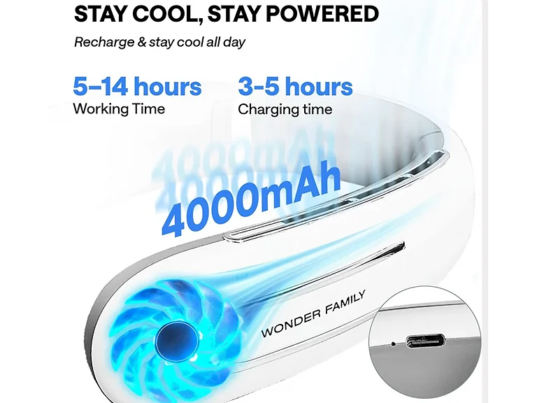 Rechargeable Bladeless Neck Fan