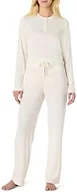 Amazon Essentials x Sofia Grainge Women's Long Sleeve Henley Pajama Set, Ivory, X-Large