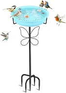 YOADEHOA Bird Bath for Outside, Garden Freestanding Birdbath & Birdfeeder with Removable Bowl, Bird Baths Feeder for Outdoors Garden Patio Yard Lawn Decor, 5-Pronged Base & Easy to Clean