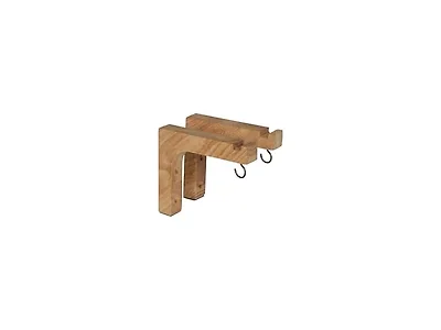 Acacia Wood Hanging Brackets with Dual Hooks, 2-Pack