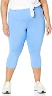 Amazon Essentials Women's High Waisted Active Sculpt Cropped Workout Exercise Capri Leggings, French Blue, Large