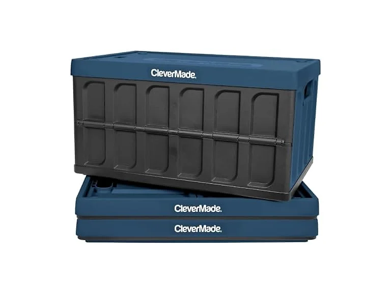 CleverMade Collapsible Storage Bins with Lids (62L, 3 Pack)