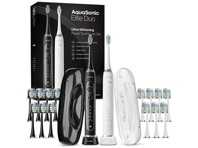 AquaSonic Elite Duo Toothbrush Set