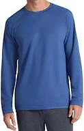 Gaiam Men’s Flow State Long Sleeve Crewneck Top, Standard Fit, Stretch Midweight Material, True Navy, Medium