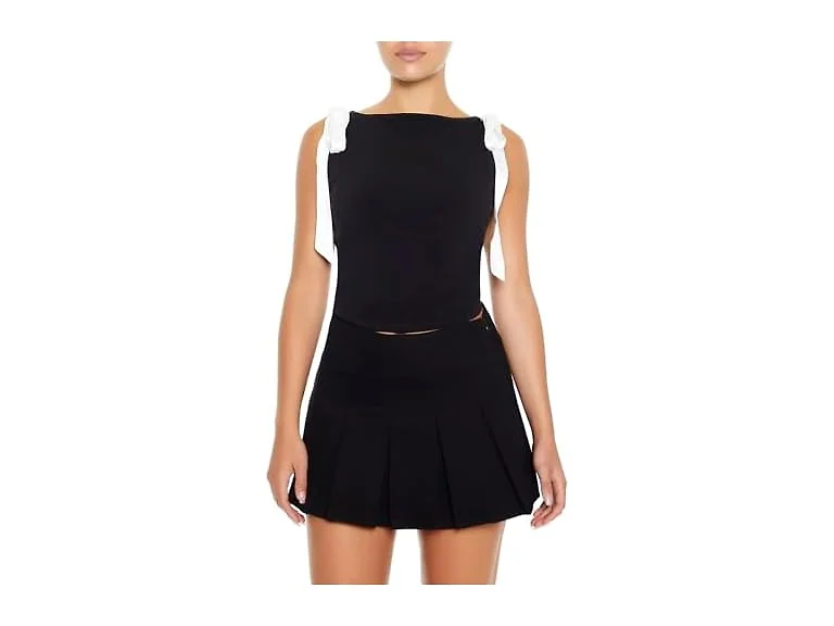 Forever 21 (XL) Sleeveless Satin Bow Top