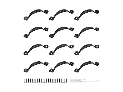 12pc 3'' Black Rustic Barn Door Handles