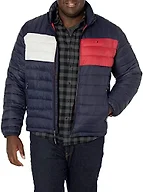 Tommy Hilfiger Men's Ultra Loft Lightweight Packable Puffer Jacket (Standard and Big & Tall), Tommy Flag Color Block, 3X-Tall