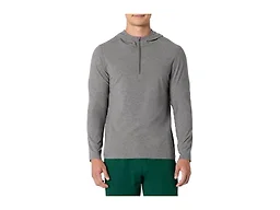 Amazon Essentials Men's Athletic Soft Performance Lightweight Quarter-Zip Running Long Sleeve Workout Top, Space Dye Grey, Large