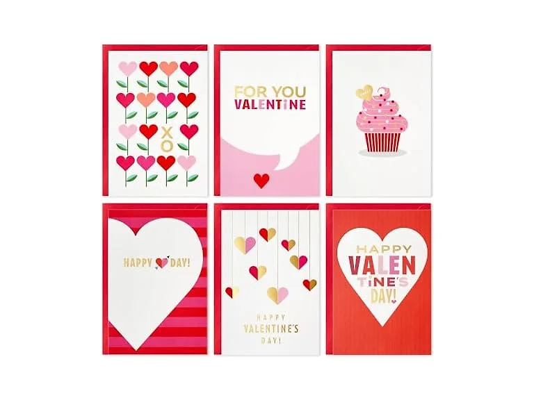 Hallmark Valentines Day Cards Assortment, Pink and Red