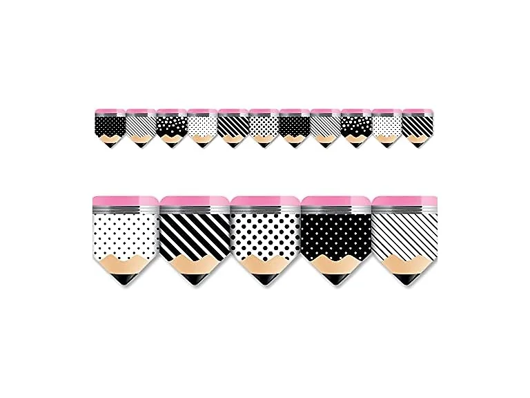 CTP Striped & Spotted Pencils Bulletin Board EZ Border