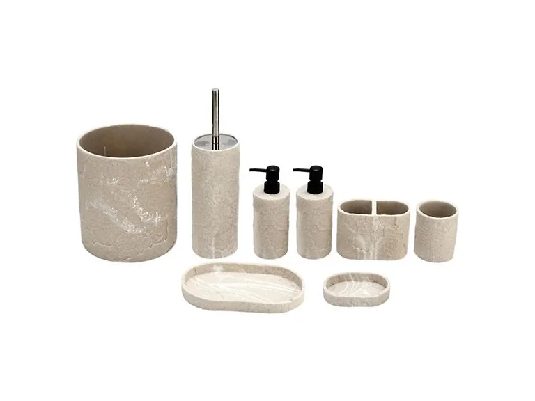 J&V Textiles Bathroom Accessories Set TAN