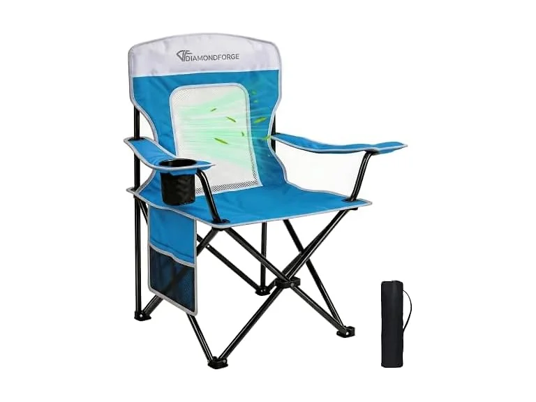 Diamondforge Camping Chair 300lbs Blue White