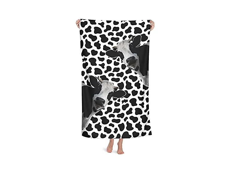 Milk Cow Print Black and White Beach Towel So