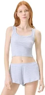 florence by mills Women's Do Not Disturb Ribbed Sleeptank Top, Grey Stripe, Small