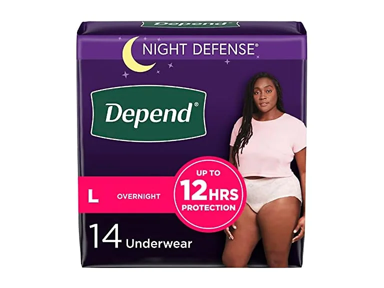 Depend Night Defense Underwear Women L