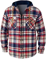 Field & Stream Men's Widgeon Waffle Hooded Flannel Shirt Jacket, Universal Plaid, X-Large