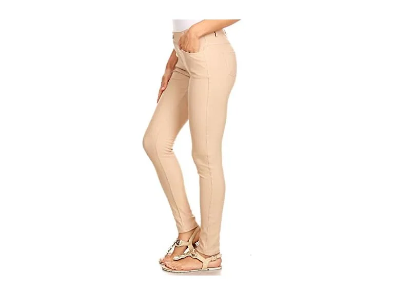 Yelete Women (XL) Basic Five Pocket Stretch Pants