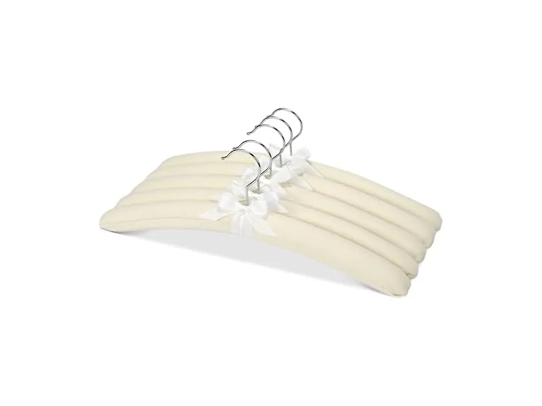 Suptinwear Satin Padded Hangers 10 Pack, 17 Inch Ivory 