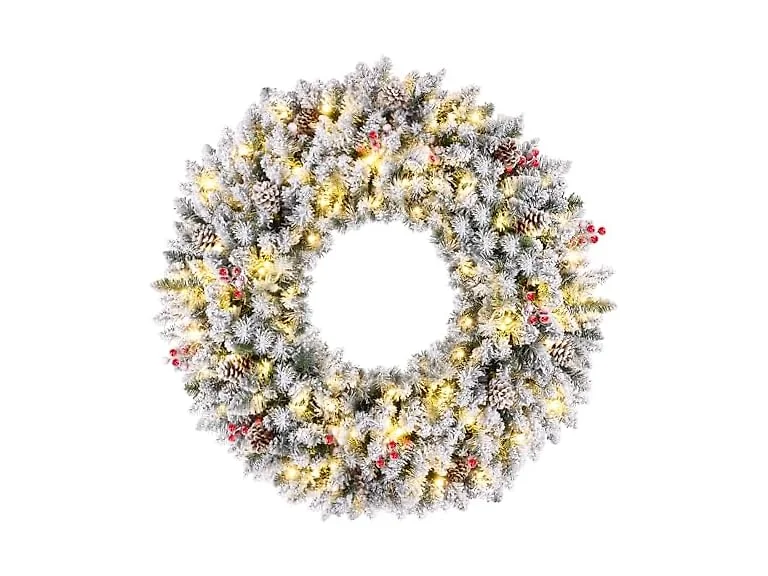 TOWPONICS Artificial Prelit Christmas Wreath