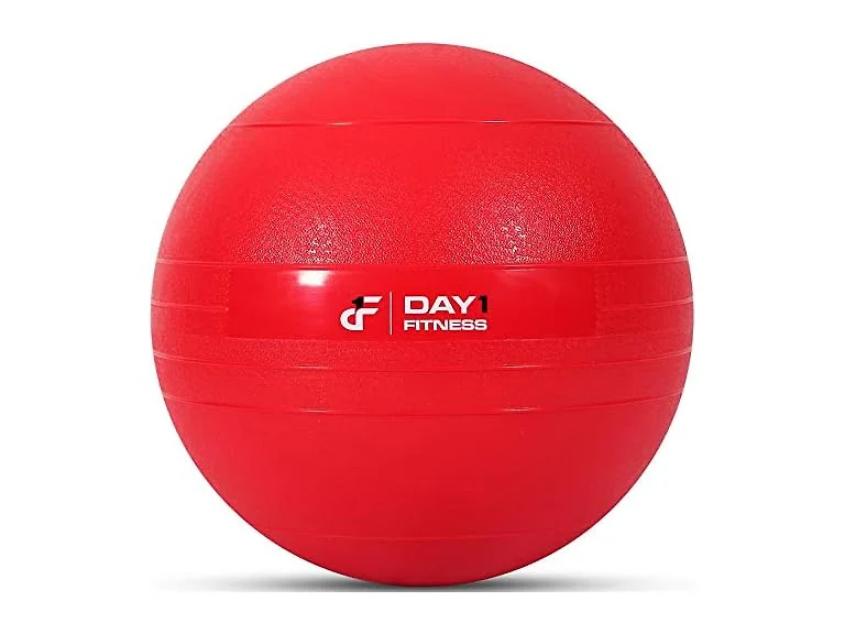 Day 1 Fitness Weighted Slam Ball, 15 lbs, Red