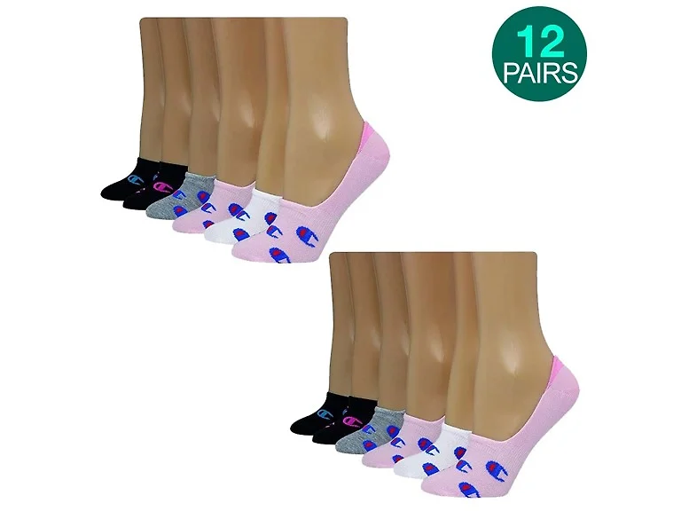 12-Pk Champion Liner Socks - Black