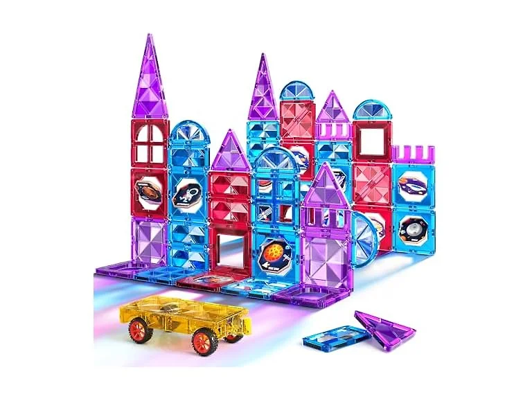 TEMI 80 Piece Set Cartoon Graphic Magnetic Blocks