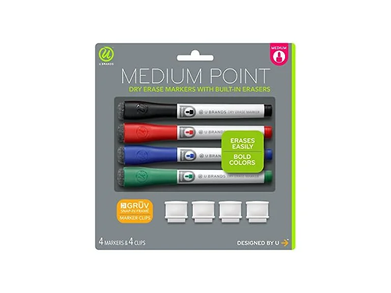 U Brands U Brands Fine Tip Dry Erase Markers with