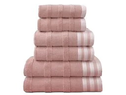 Kathy Ireland 4890 6-Piece Jacquard Stripe Kyoto Towel Set