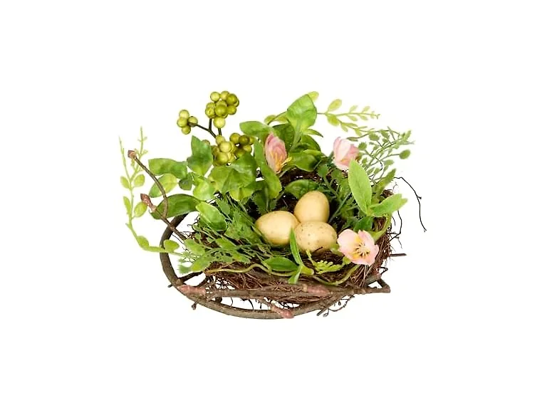 6 Inch Blossom Bird’s Nest with Eggs