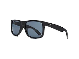 Ray-Ban RB4165 622/2V 55 55-16-145 Ray-Ban RB4165 Justin Classic Square Sunglasses  Rubber Black/Dark Blue