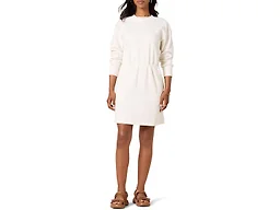 Amazon Essentials Women's Long Sleeve Sweatshirt Dress, Eggshell White, X-Small
