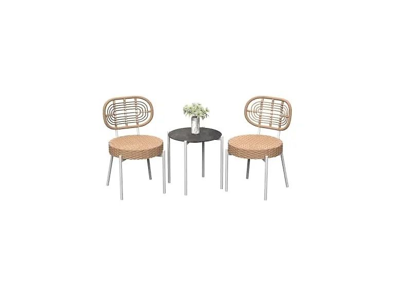 GarveeLife 3 Piece Wicker Patio Bistro Furniture Set