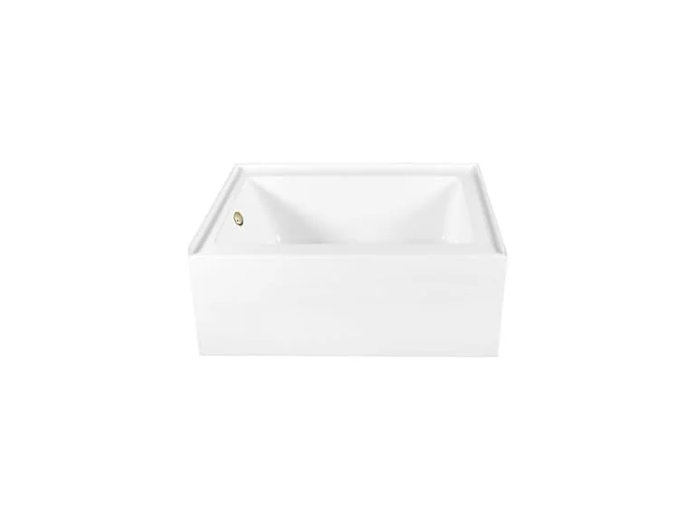 Kingston Brass Alcove Tub Combo,Glossy White/Brushed Brass