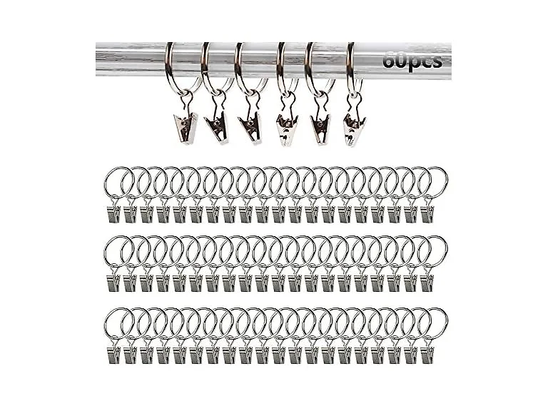 CRIVERS 60pc Practical Metal Curtain Clips, D