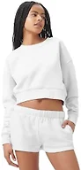 florence by millsWomensCozy Crush Cropped Pullover SweatshirtWhiteX-Small