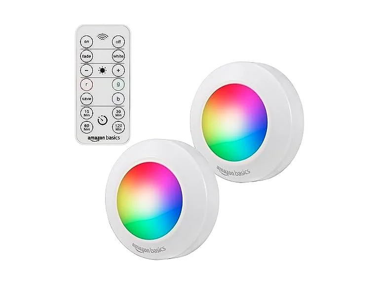 Amazon Basics LED Puck Lights, Color