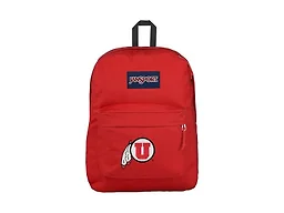 JanSport NCAA Officially Licensed Backpack, Utah Utes, Superbreak Plus with Padded 15'' Laptop Sleeve, Spacious Computer Bag for Men & Women, Durable Daypack with Bottle Pocket, Red Tape
