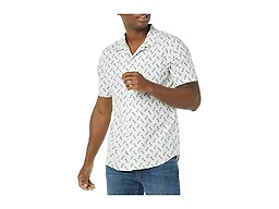 Amazon Essentials Men's Vacation Cotton Button-Down Short Sleeve Resort Shirt, Light Blue Bird Print, XX-Large