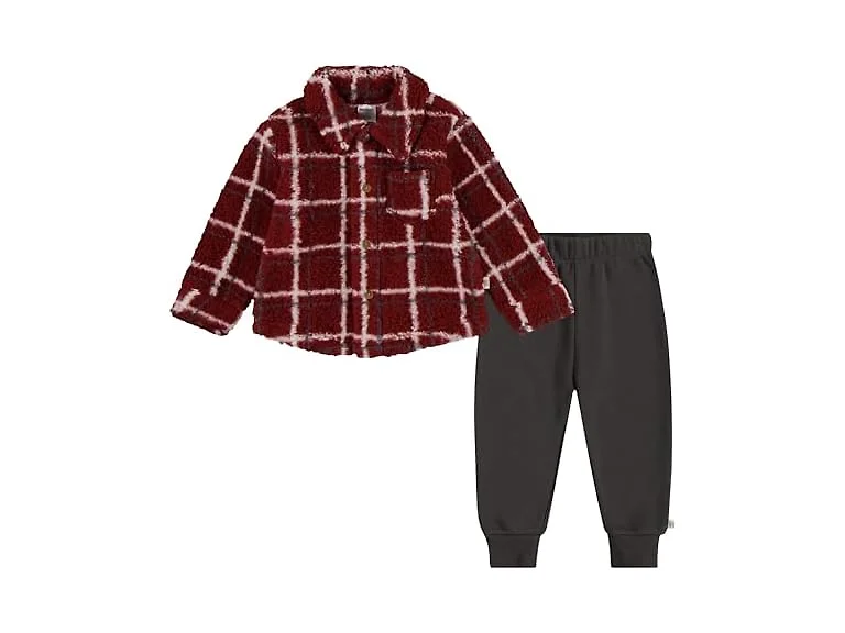 Huggies Sherpa Button Up Shacket Jogger Pants Set