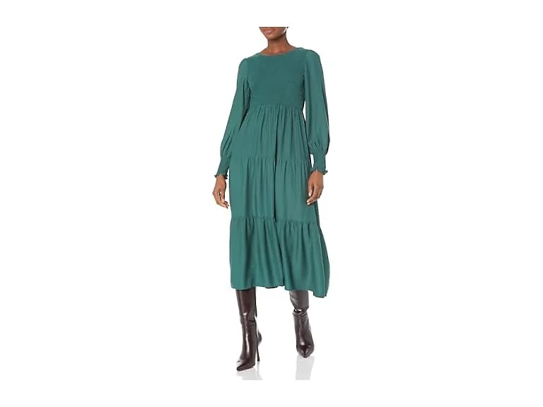 Zesica Women (XL) Casual Long Sleeve Crew Dress