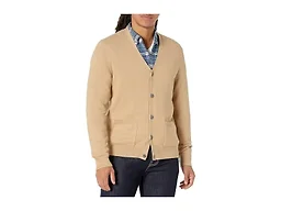 Amazon Essentials Men's Cotton Cardigan Sweater, Camel Heather, Small