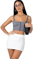 Princess Polly Karley Low Waist Mini Skirt White