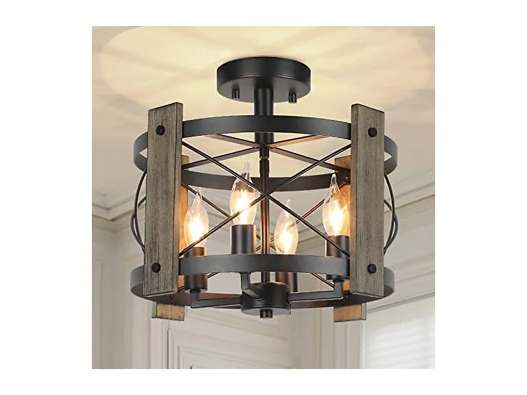 BrightHome 4-Light Farmhouse Rustic Ceiling Light