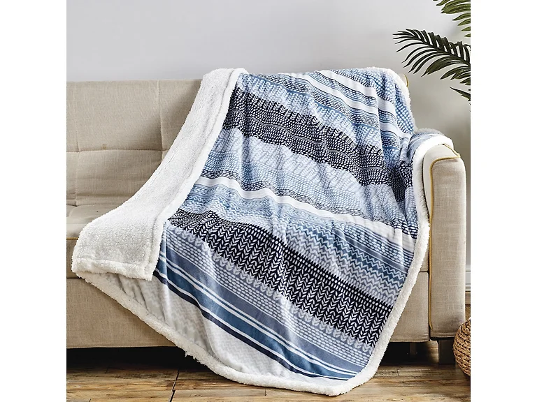 Ultra Soft Microplush Printed Sherpa Throw