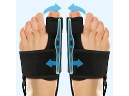 1 Pair Bunion Corrector, Orthopedic Bunion Splint Toe Straightener, Day Night Support, Black
