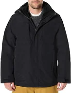 Amazon Essentials Men's Water Resistant 3 in 1 Snow Jacket, Black, XX-Large