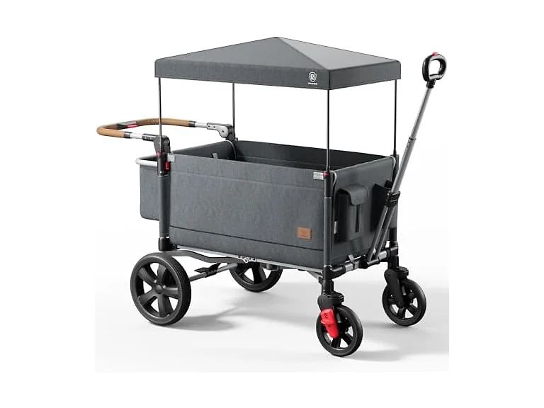 EVER ADVANCED Gray Side-Unzip Stroller Wagon for 2 Kids