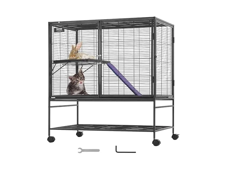 VEVOR 39" Rolling Metal Ferret Cage