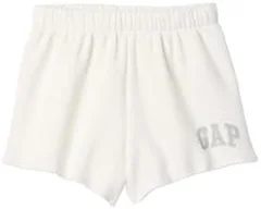 Gap Girls' Raw Hem Logo Shirt, New Off White, X-Small