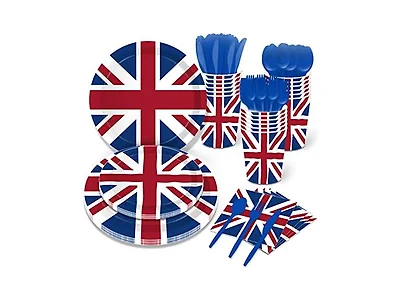 141 PCS British Flag Party Supplies
